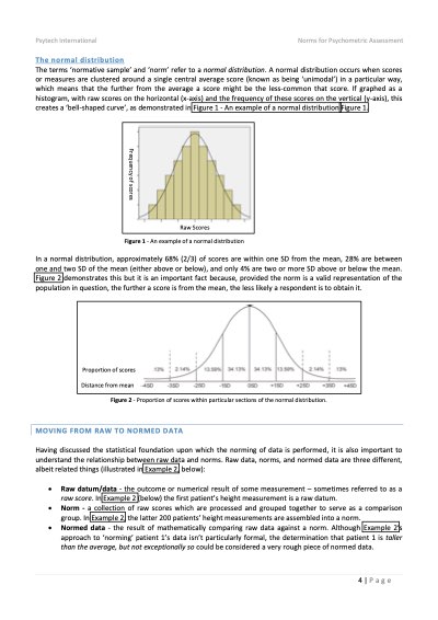 Norms for Psychometric Assessment: la distribuzione normale