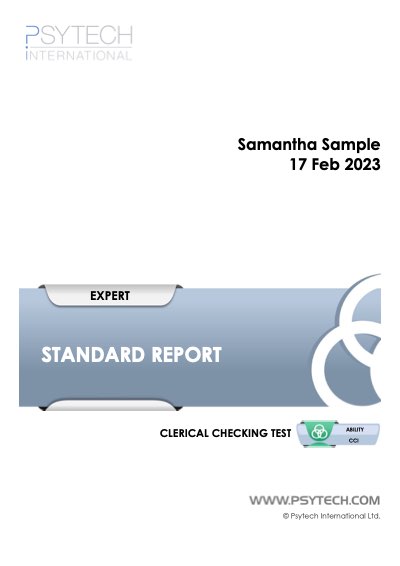 Copertina del report Clerical Checking di esempio