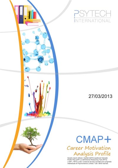 Copertina del report CMAP+ di esempio