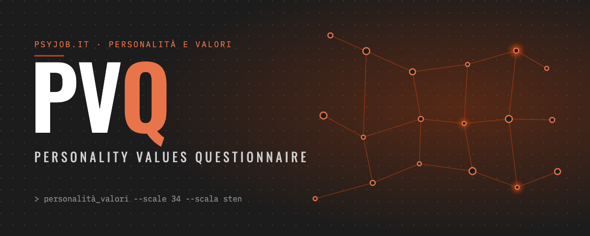 PVQ, Personality Values Questionnaire: personalità, valori e motivazioni