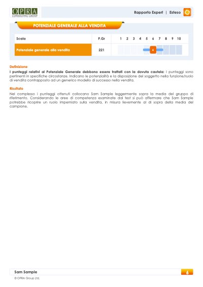 Report SPI Esteso: potenziale generale alla vendita